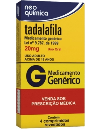 TADALAFILA 20MG C/4CPR REV GEN