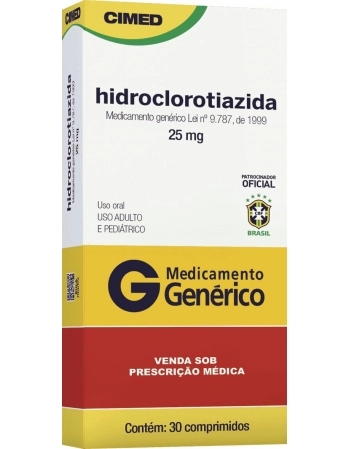 HIDROCLOROTIAZIDA 25MG C/30CPR GEN