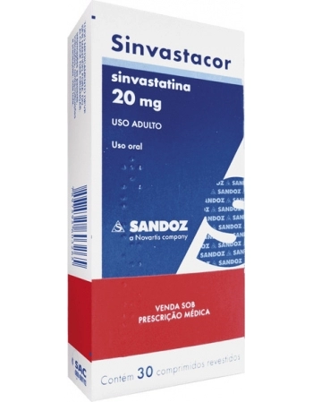 SINVASTACOR 20MG C/30CPR REV