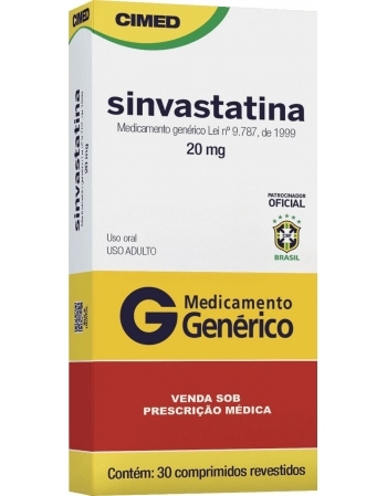 SINVASTATINA 20MG C/30CPR REV GEN