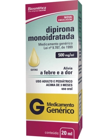 DIPIRONA 500MG/ML GTS 20ML GEN