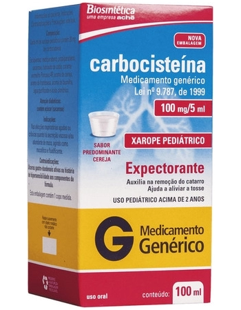 CARBOCISTEINA 100MG/5ML XPE PED 100ML GEN