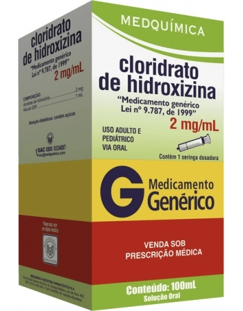 HIDROXIZINA 2MG/ML SOL OR 100ML+SER GEN