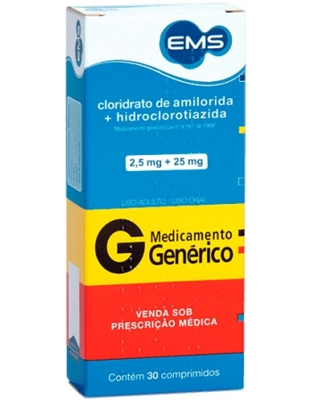 AMILORIDA+HCT 2,5/25MG C/30CPR GEN