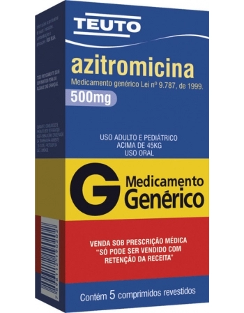AZITROMICINA 500MG C/5CPR REV GEN