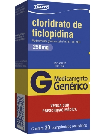 TICLOPIDINA 250MG C/30CPR REV GEN