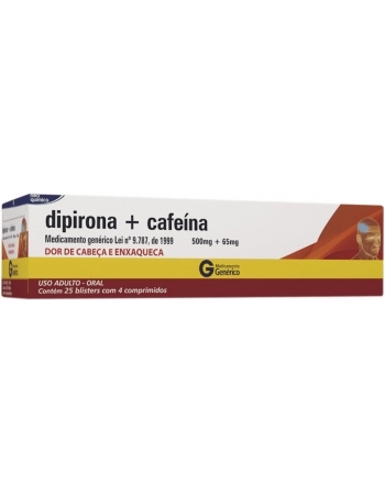 DIPIRONA SODICA+CAFEINA C/100CPR GEN