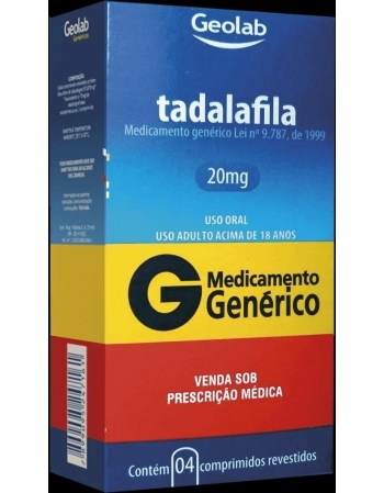 TADALAFILA 20MG C/4CPR REV GEN