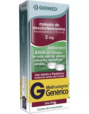 DEXCLORFENIRAMINA 2MG C/20CPR GEN