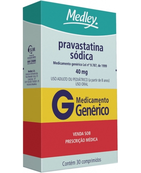 PRAVASTATINA 40MG C/30CPR GEN