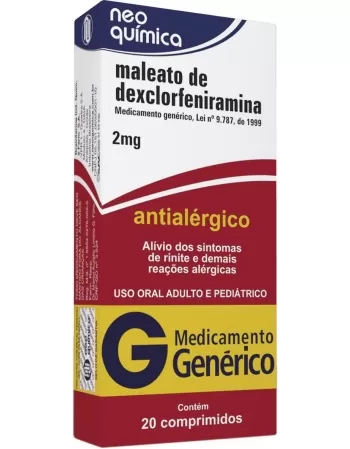 DEXCLORFENIRAMINA 2MG C/20CPR GEN