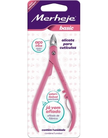 ALICATE CUTICULA BASIC C/1U-ROSA