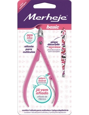 ALICATE CUTICULA BASIC ROSA+PINCA SOBRANCELHAS-EST.SORTIDAS C/1U