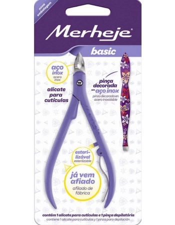 ALICATE CUTICULA BASIC LILAS+PINCA SOBRANCELHAS-EST.SORTIDAS C/1U