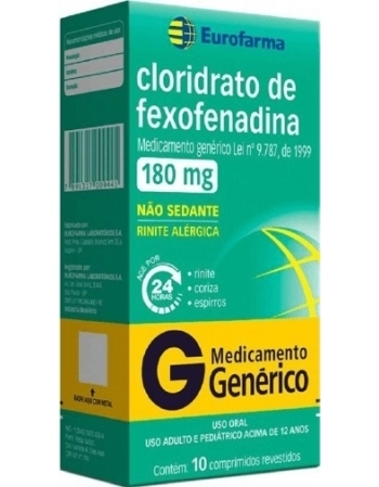 FEXOFENADINA 180MG C/10CPR REV GEN