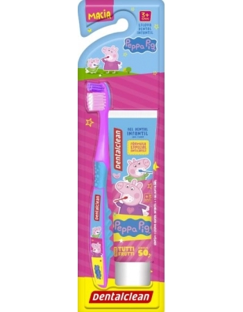 KIT ESCOVA DENTAL+GEL DENTAL C/FLUOR TUTTI FRUTTI 50G PEPPA PIG
