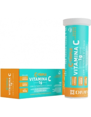C-TRIPLE EFERVESCENTE VIT C 1G+ZINCO 10MG+VIT D 400UI C/10CAP