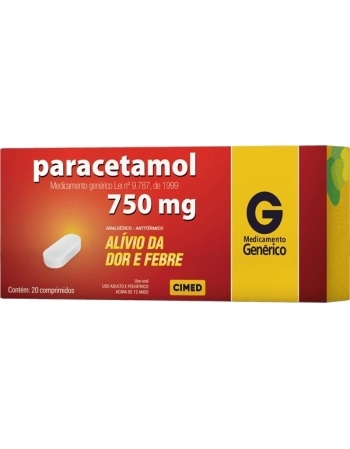 PARACETAMOL 750MG C/ 20CPR GEN