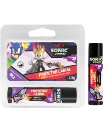 PROTETOR LABIAL STICK FPS30 TAILS NINE-MENTA COM CHOCOLATE SONIC
